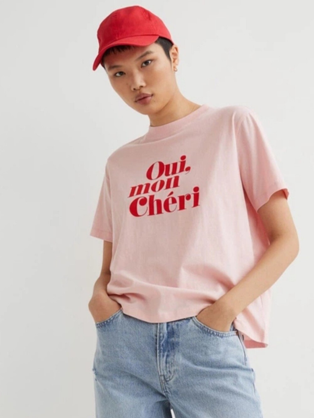 🩷❤️EUC H&M "Oui, Mon Cheri Graphic T-Shirt" (Yes, My Darling in French) XXL❤️🩷 - Picture 2 of 10